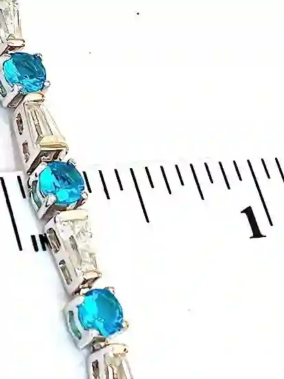 Only ONE, FINE Tennis Bracelet, Sky blue Tennis Bracelet in Sterling SILVER, Blue Topaz Bracelet, September Birthstone, Gemstone bracelet 
