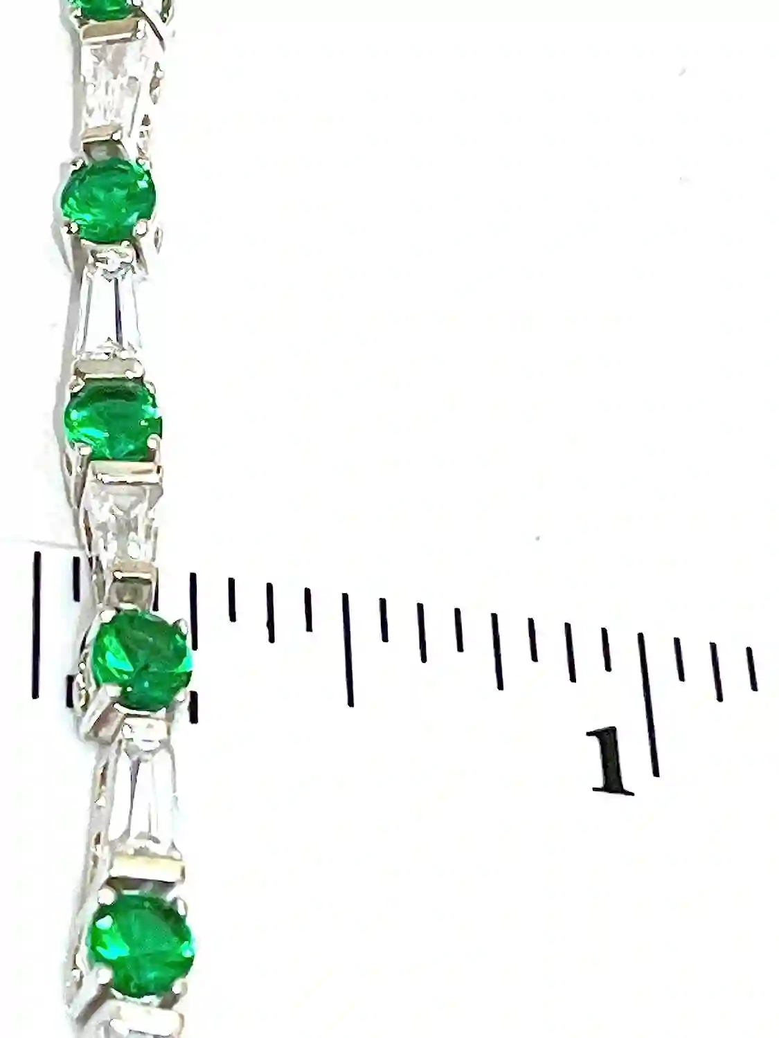 EMERALD Bracelet, Baguette Bracelet, Emerald Tennis Bracelet, Sterling Silver 925, CZ Gemstone Bracelet, Anniversary gift for her, Handmade 
