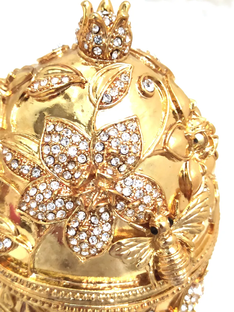 Pomegranate, Faberge style egg, Pomegranate ornament, 24k gold, Fabergé egg, Pomegranate trinket box, Faberge jewelry, bracelet, necklace set.