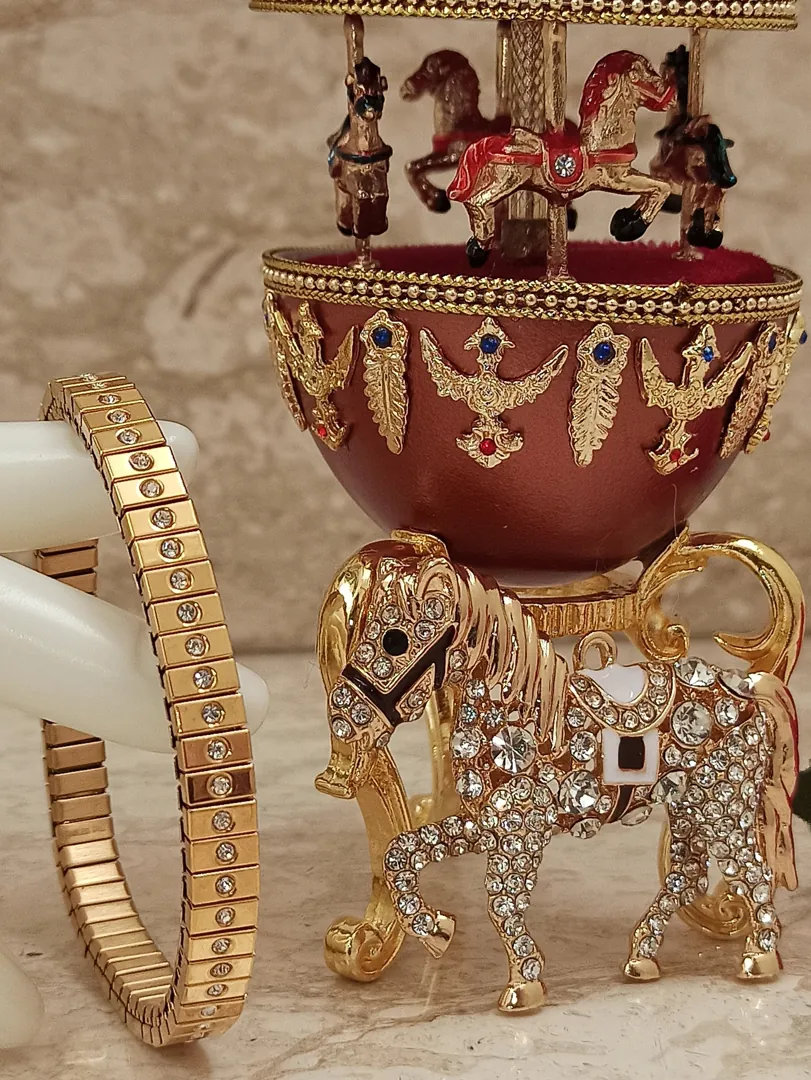 One of a Kind Horse Lover Gift for Teen Musical Carousel Horse Natural Faberge Egg 24k Gold Graduation Gift Idea College Grad Birthday Horse