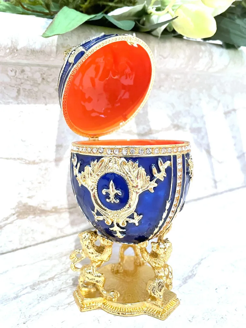 Fabergé Egg, Faberge Imperial Egg, Special Keepsake, Faberge Style Egg, Anniversary Men Birthday Gift for Him, Luck Gifts, 24K Gold Handmade