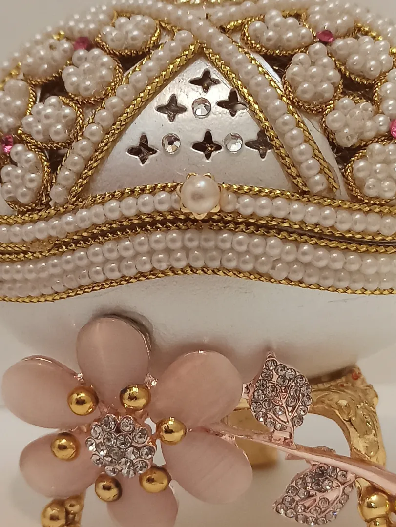 Mothers Day Gift Box Luxurious Jewelry Box Only ONE Exquisite Gift Box Handcarved 24k Gold Austrian Crystal Pearl Faberge Necklace & Bracelet