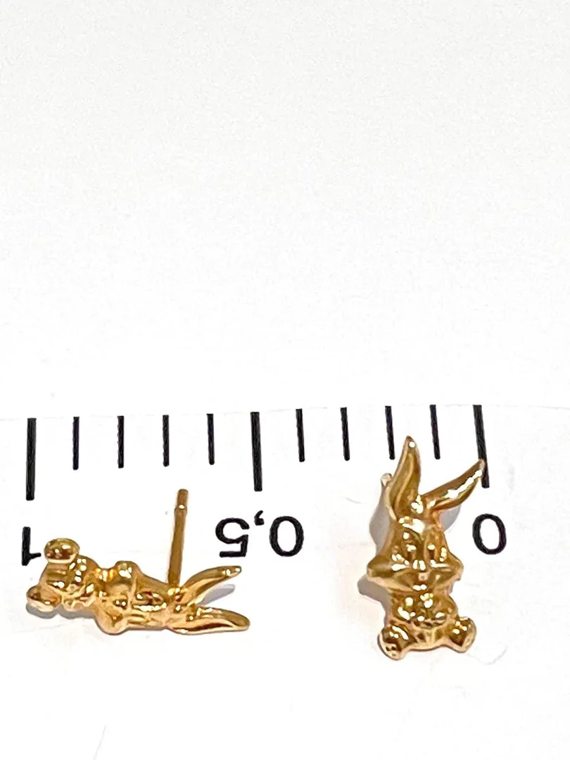 Donald Duck Earrings - SOLID 18k Gold - Vintage Warner Bros Jewelry for women - Donald Duck Stud Earrings -