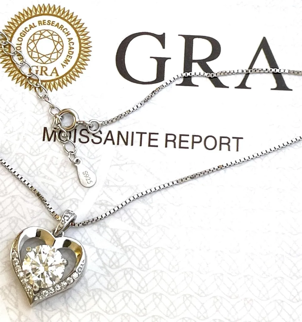 2.8ct Diamond Heart Necklace - CERTIFIED Diamond Heart Pendant - White Gold Necklace - Silver Heart Jewelry Christmas Ladies Gifts HANDMADE