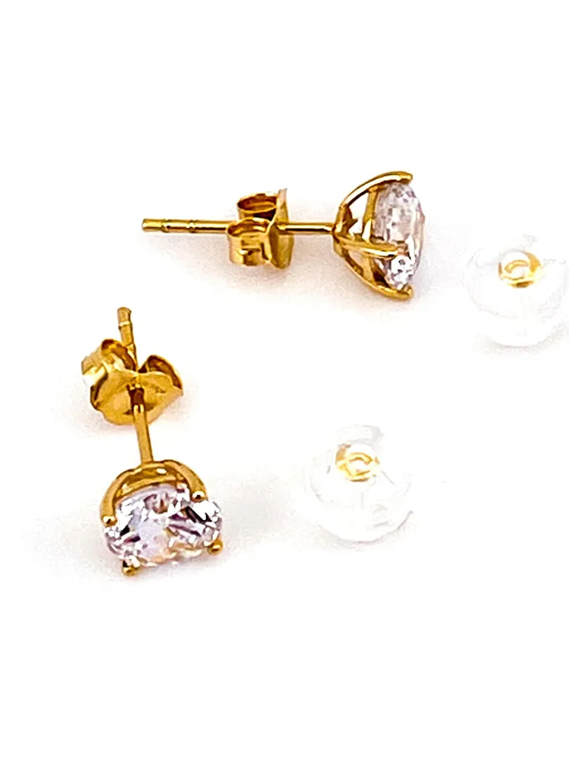 2 Carat Diamond Studs Round Diamond Earrings Stud 18K Solid Gold Diamond Earrings Birthday Anniversary Gifts for Her 2CTW Handmade Jewelry