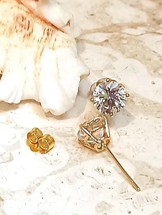 2 Carat Diamond Studs Round Diamond Earrings Stud 18K Solid Gold Diamond Earrings Birthday Anniversary Gifts for Her 2CTW Handmade Jewelry