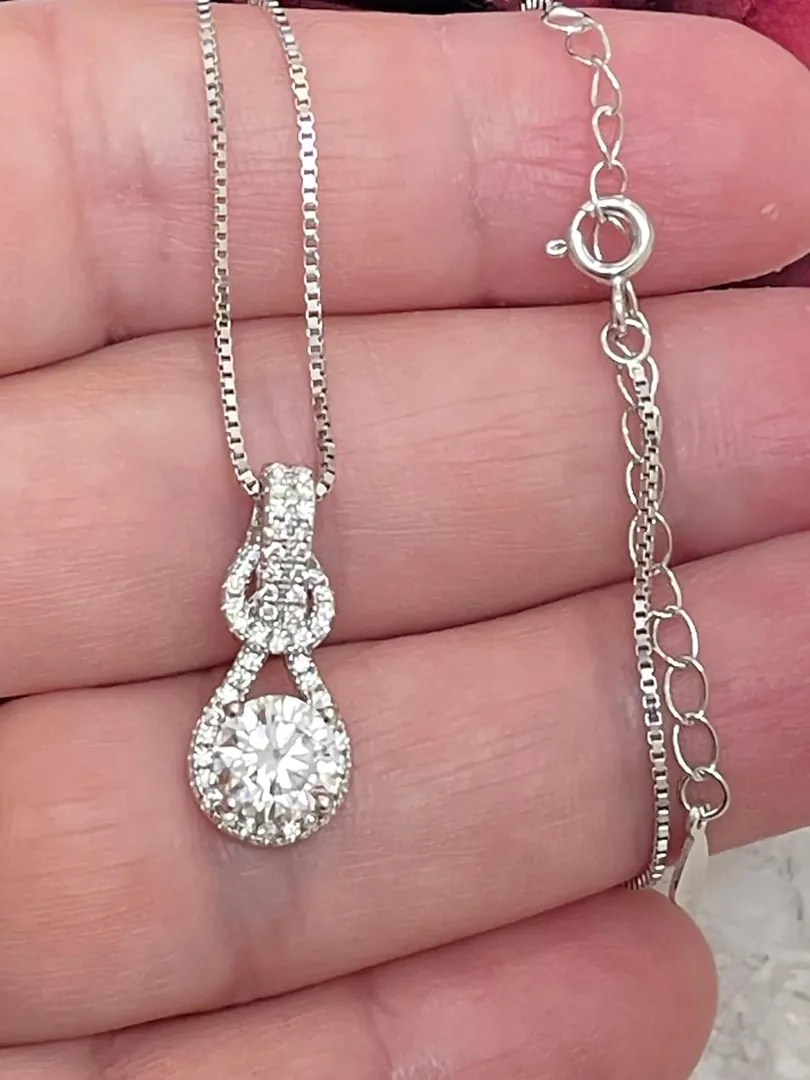 2.25ctw Certified Diamond Necklace Pendant, 2-carat Diamond Stud Earrings, Diamond Bridal Set, Diamond Jewelry for Bride, Silver, 18k Gold.