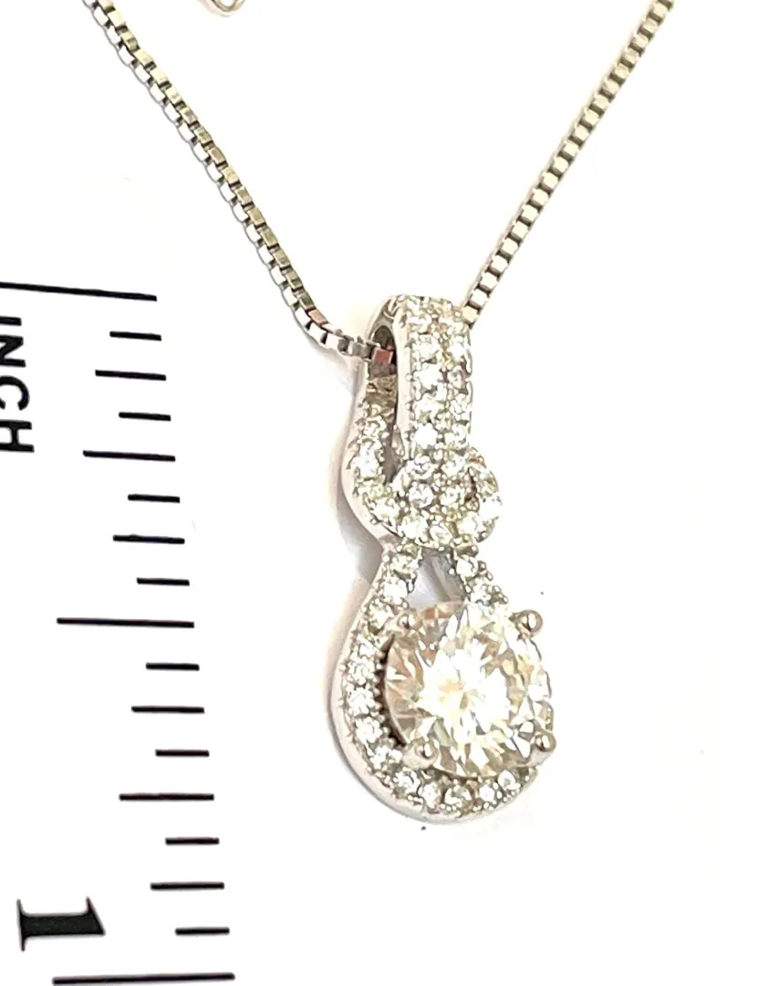 2.2ct Certified Bridal Diamond Necklace Love Knot Diamond Pendant Solitaire Diamond Necklace Bridal Shower Gift for Bride Engagement Jewelry.