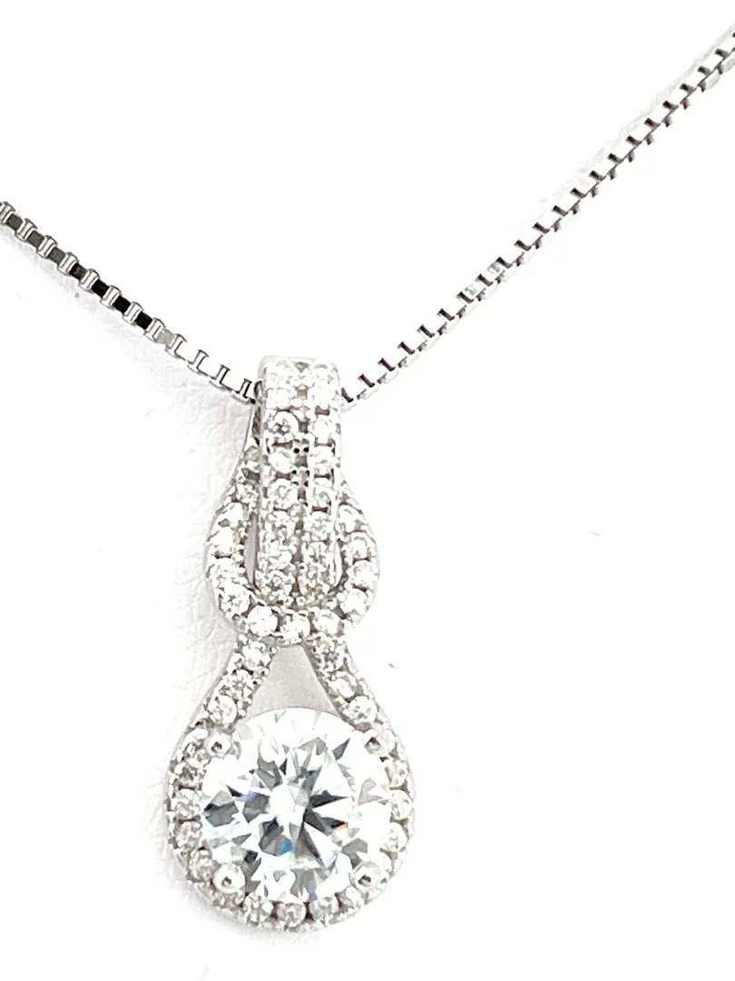 2.2ct Certified Bridal Diamond Necklace Love Knot Diamond Pendant Solitaire Diamond Necklace Bridal Shower Gift for Bride Engagement Jewelry.