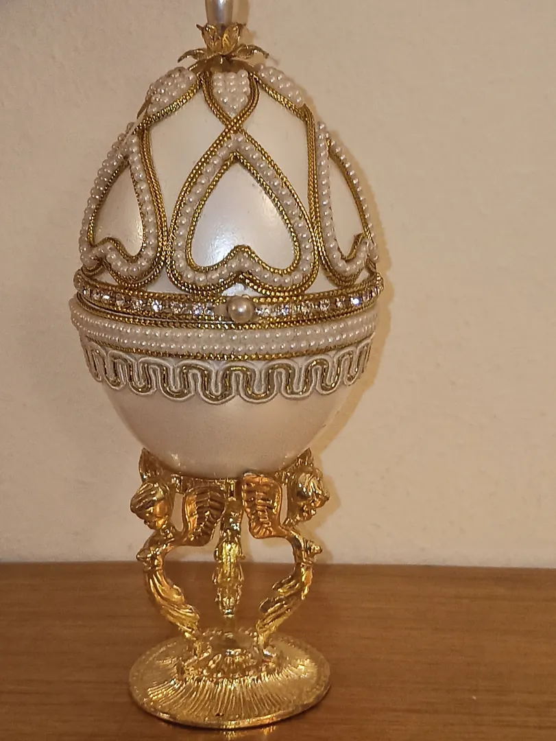 Guardian Angels Natural Egg Faberge Music Jewelry Box Home Protection Moving Away Communion Confirmation 16th 18th 21st 30th 40th 50th Gifts