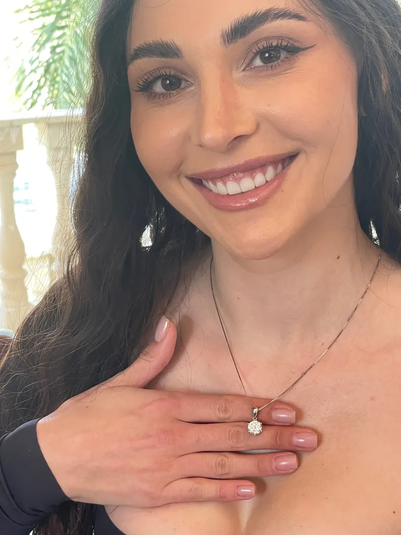 2ct Round Diamond Necklace Solitaire Necklace Diamond Pendant Necklace Moissanite LAB GROWN DIAMOND Jewelry Round Cut Diamond 18kt White Gold