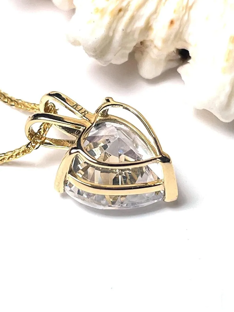 1.5 carat Heart Shaped Diamond Necklace, Heart Diamond Pendant Gold, Solitaire Diamond Necklace, 18k Solid White Gold Diamond Heart Jewelry