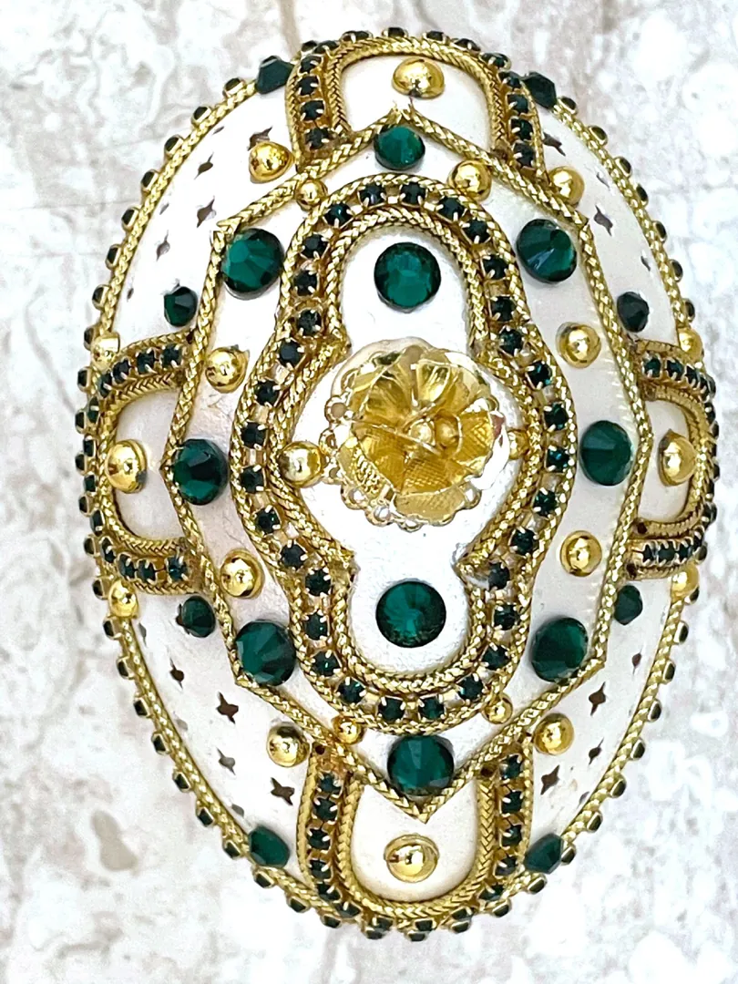 ONE ONLY, Faberge Egg Ornament, Couple Gift for Wedding, Present for Wife, Birthday Gift for Her, Marriage Anniversary, Fabergé Egg, 24k GOLD.
