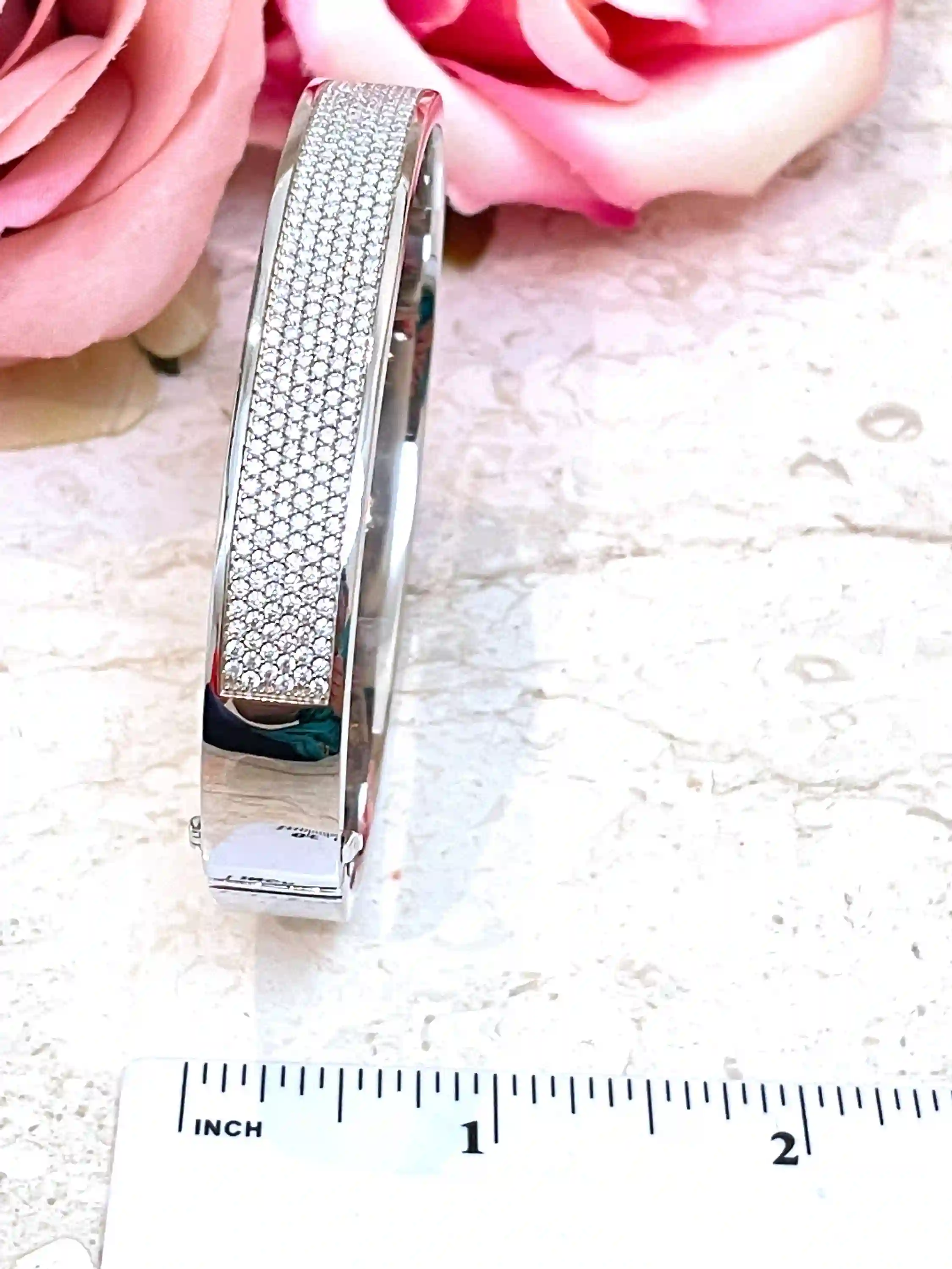 Unique Pave DIAMOND Bracelet 18k White Gold bracelet Vermeil Diamond Jewelry Diamond Bangle HANDMADE Diamond Jewellery Gift for Her Birthday 