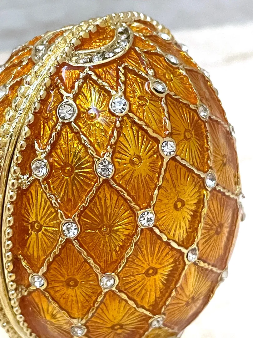 Imperial Crown Fabergé Egg HANDMADE Russian style Faberge Egg Ornament Office Decor for Men Christmas Birthday gifts for him Pure Gold decor