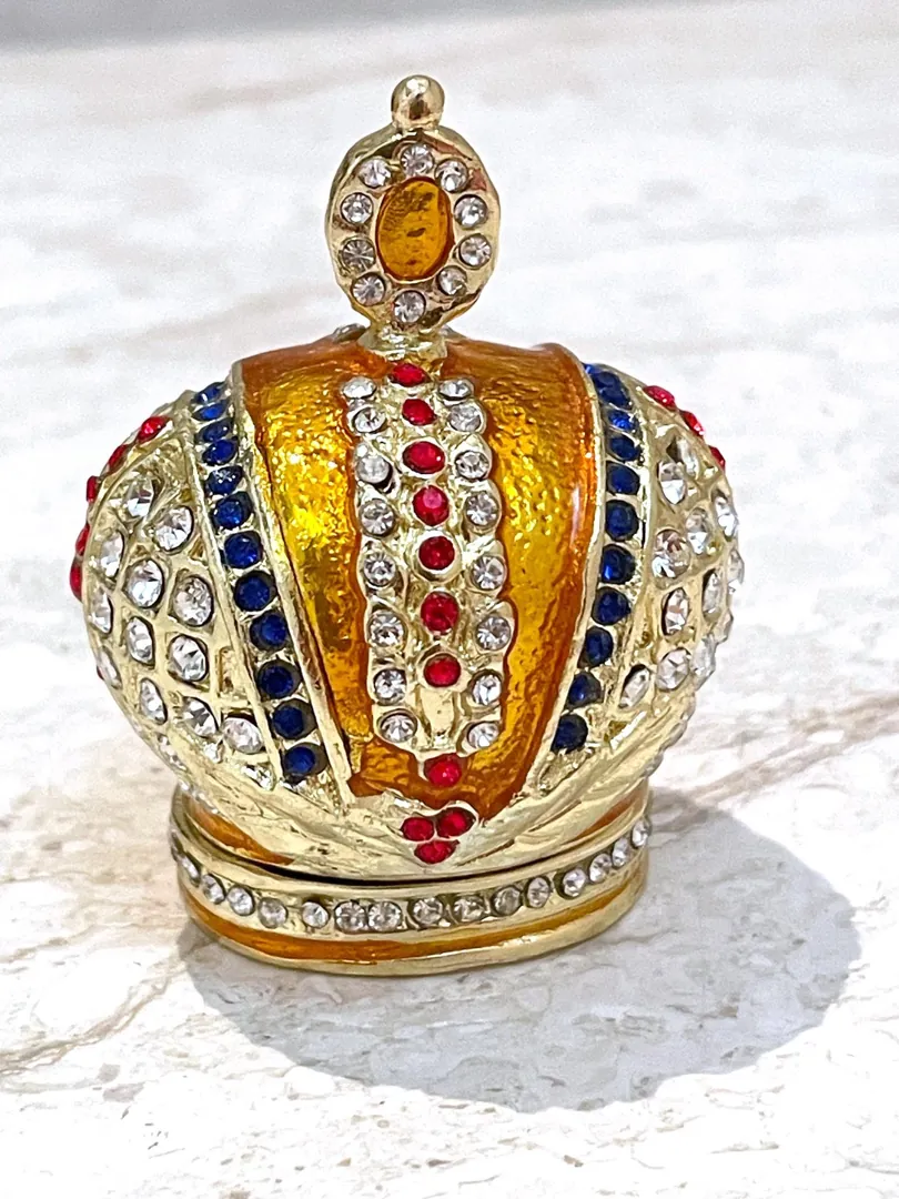 Imperial Crown Fabergé Egg HANDMADE Russian style Faberge Egg Ornament Office Decor for Men Christmas Birthday gifts for him Pure Gold decor
