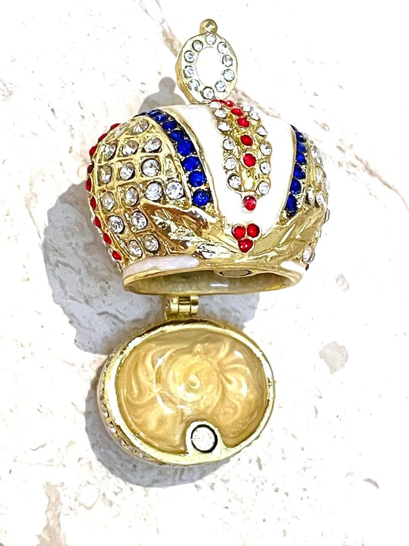 Imperial Crown Fabergé Egg HANDMADE Russian style Faberge Egg Ornament Office Decor for Men Christmas Birthday gifts for him Pure Gold decor
