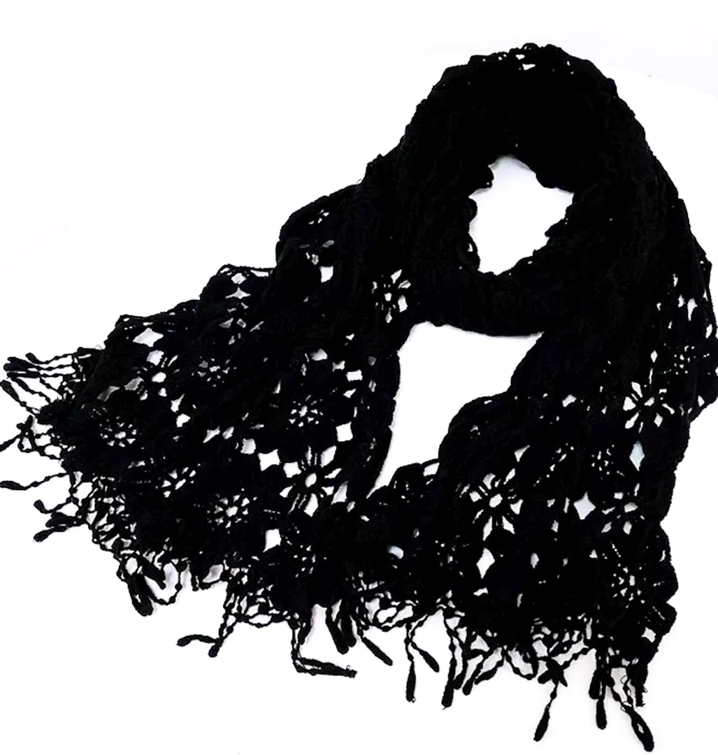 Luxury Scarf Designer Forget Me Knot Scarf HANDMADE PREMIUM Cotton Crochet Forget Me Not Gift for Her Birthday Scarves A Hug She Can Wear