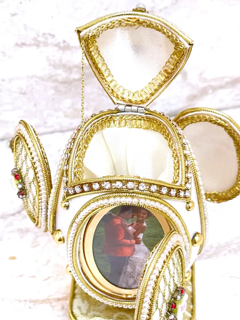 1988 One of a Kind REAL Fabergé Egg GOLD Faberge Egg Music Box Home Decor Faberge Style Egg 35th Birthday Anniversary Faberge Egg Ornament
