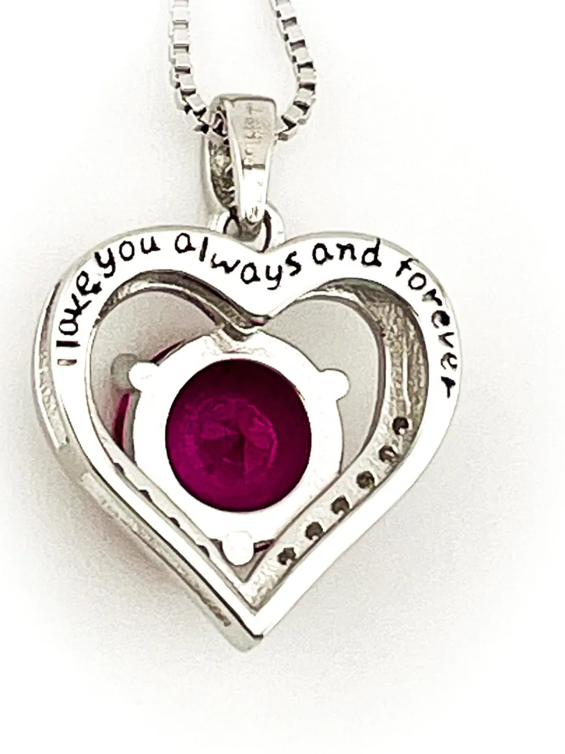 2ct Certified Heart Ruby Diamond Pendant Ruby Solitaire Gold Necklace 18k White Gold Silver Women Birthday Gift for Her Christmas.