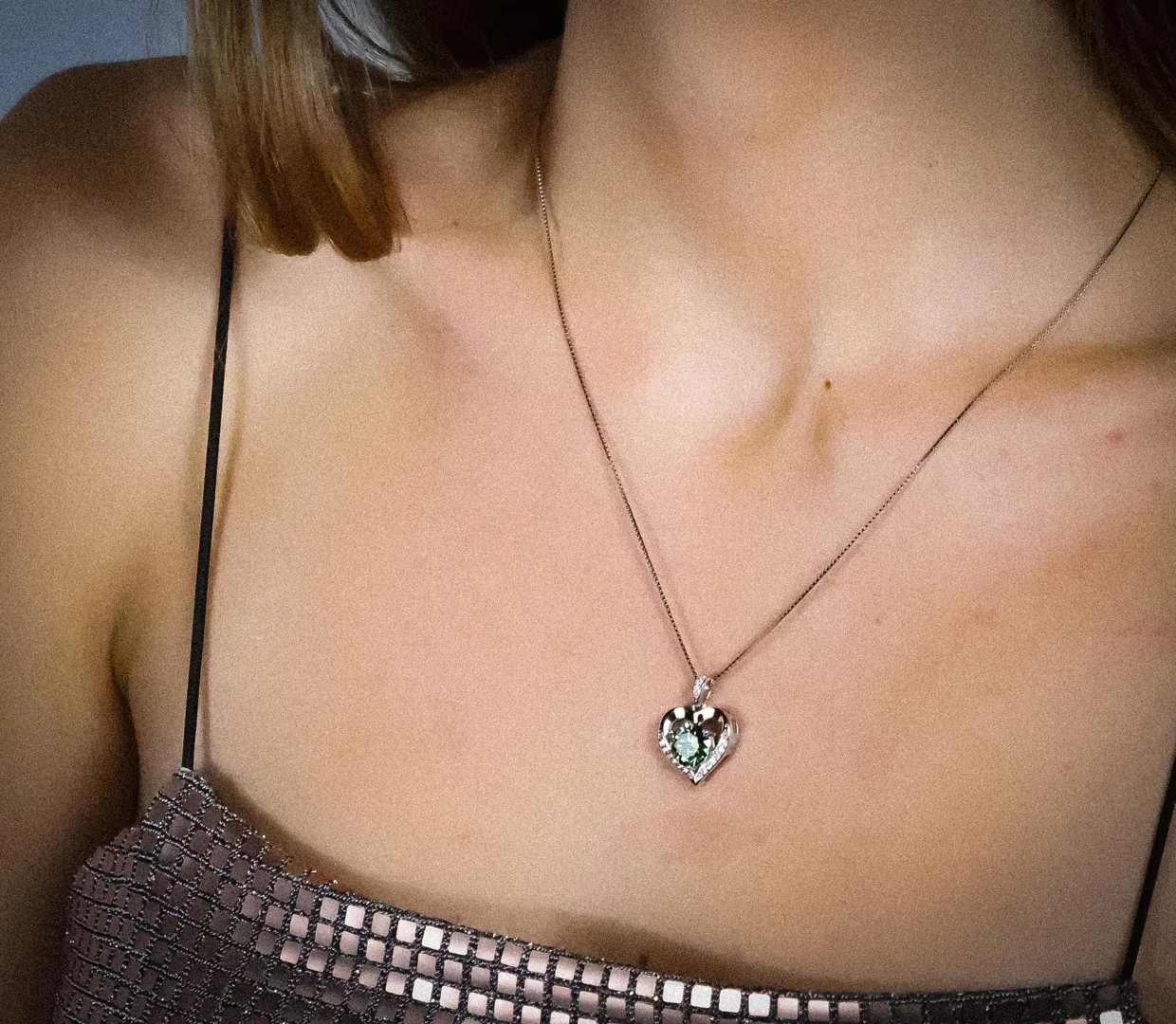 2ct Certified Heart Emerald Diamond Pendant Emerald Solitaire Gold Necklace 18k White Gold Silver Valentines Birthday Christmas gift for her