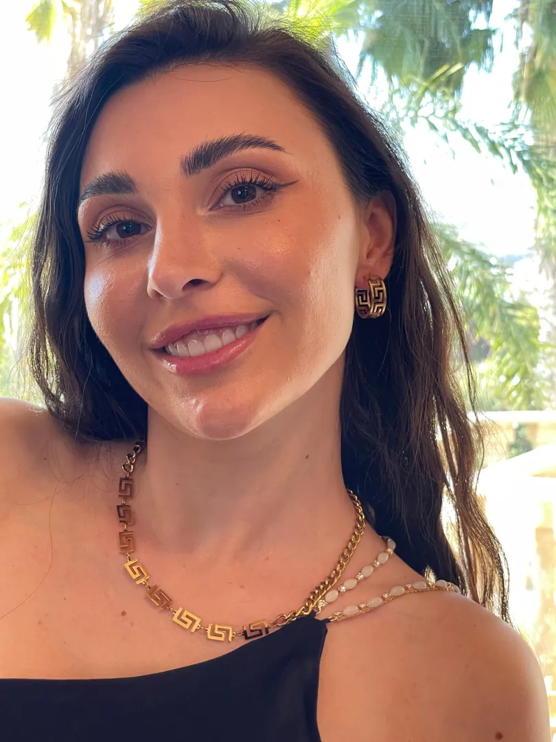 Made In Greece Gold Hoop Earrings & Meander Ring Ancient Greek Jewelry 18k Gold Vermeil Greek Key Earrings Gold Her Greek Key Ring Meandros