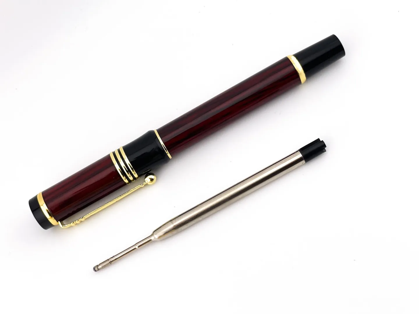 Pierre Lorren Antique Meander Roller Ball Pen Engraved Handmade Pen Set Ink Pen Writing Pen Anniversary Birthday Gift 18k Gold Silver Metal