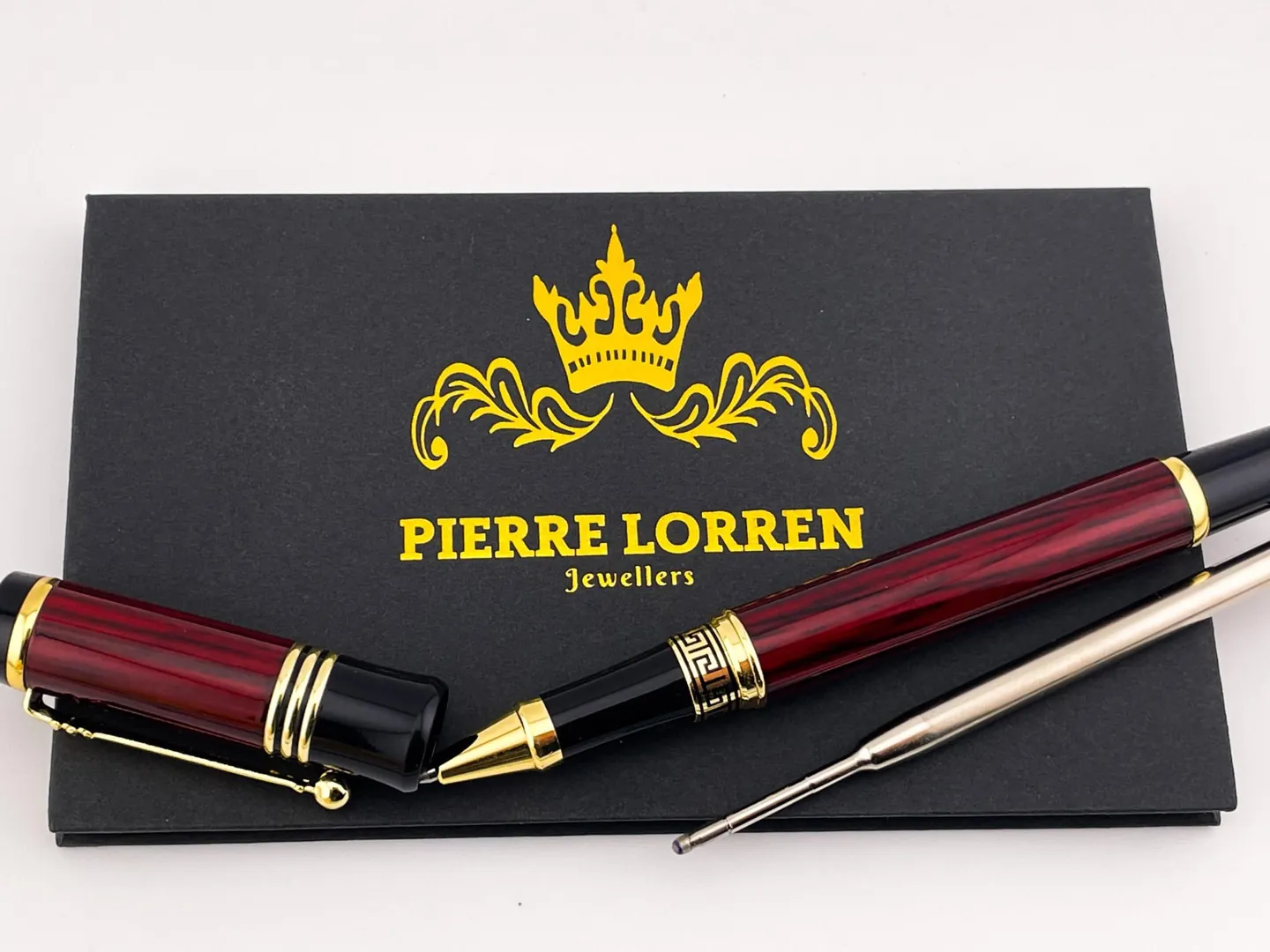 PierreLorren Professional Pen Fancy Roller Ball Pen Luxury Pen Handmade Writing Pen Burgundy Silver 18k GOLD Graduation Pen SUCCESS VICTORY