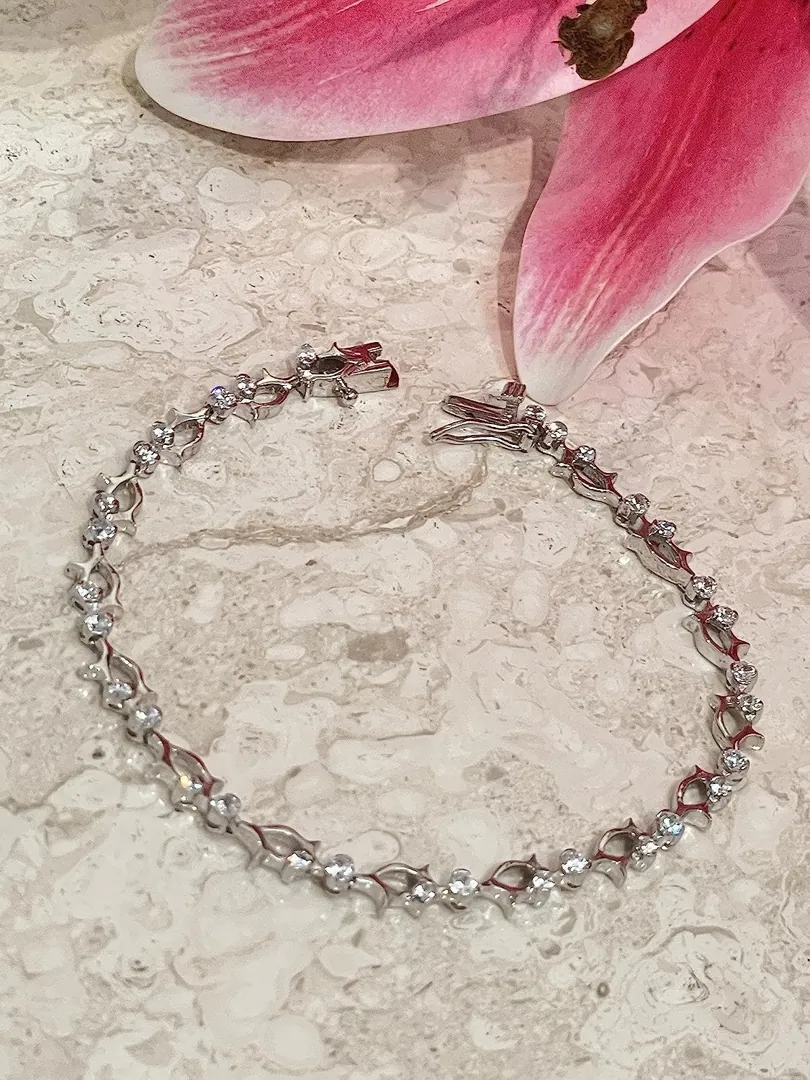 Prom Bracelet Tennis Bracelet 925 Sterling Silver Bracelet Diamond Bracelet Diamond Jewelry CZ Handmade Jewelry Grad Birthday Gift for Her