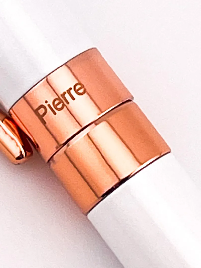 Pierre Lorren Professional Pen Fancy Ballpoint Pen Luxury Pen Handmade Writing Pen White Silver 18k Rose Gold Graduation Pen Success Victory