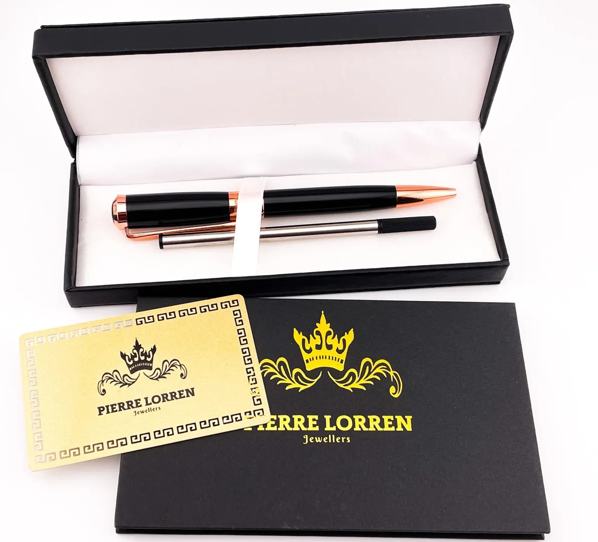 PierreLorren Antique Silver Ballpoint Pen Engraved Handmade Pen Set Ink Pen Writing Pen Anniversary Birthday Gift 18k Rose Gold Silver Metal