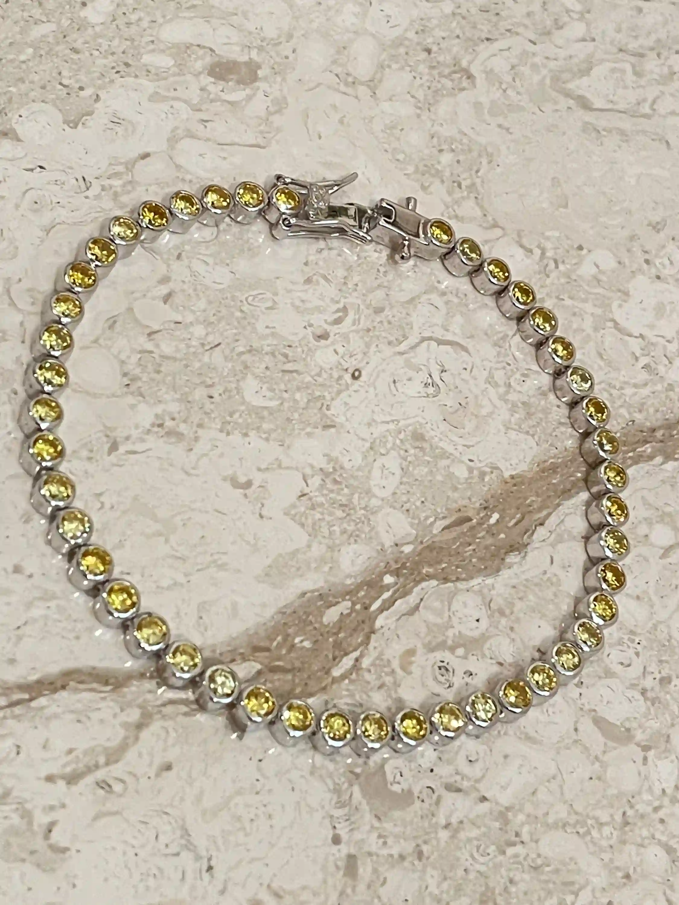 Citrine Bracelet. Citrine Jewelry, Tennis Bracelet, 925 Silver Bracelet, Citrine Tennis Birthstone Bracelet, Birthday Gifts for her HANDMADE 