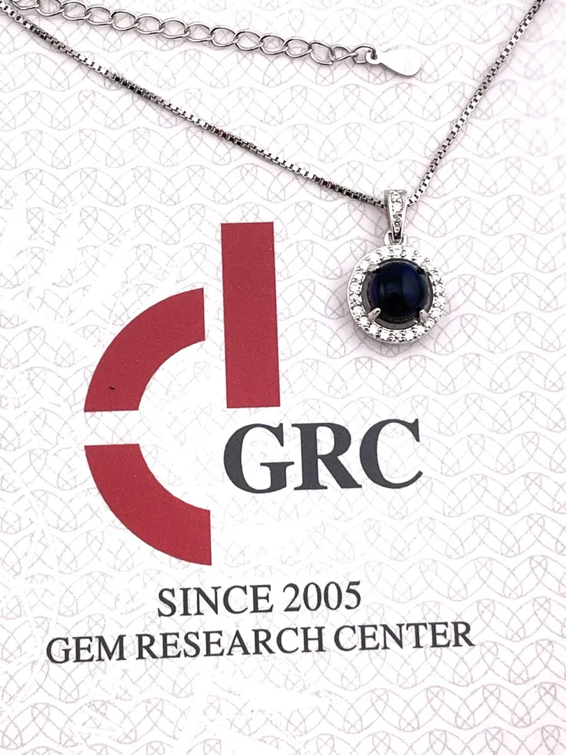 2.2 ct Certified Diamond Necklace, Natural Opal Pendant, Natural Opal Necklace, Blue Opal, 2 ct Diamond Jewelry for Mother, Silver, 18k White Gold.