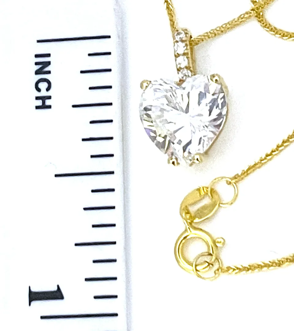 1.75 ctw Solitaire Diamond Heart Pendant Diamond Necklace 18k Solid Gold Necklace Gold Heart Pendant Yellow Gold Anniversary Gift for Wife
