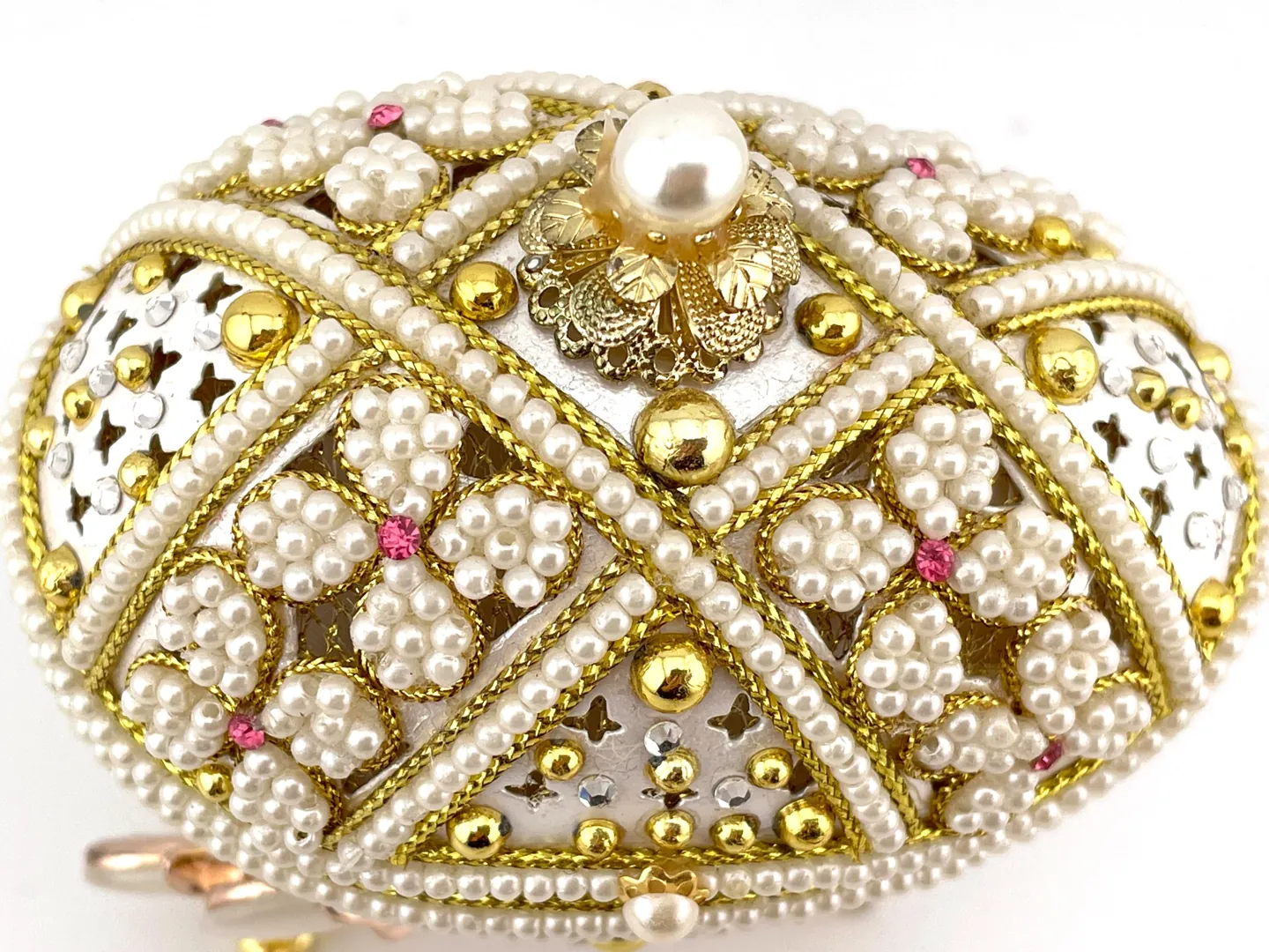 2007 Faberge Egg Style Natural Faberge Jewelry Box Music Gold Bracelet Graduation 18th Anniversary Gift for Her Fabergé 18 Year Old Birthday