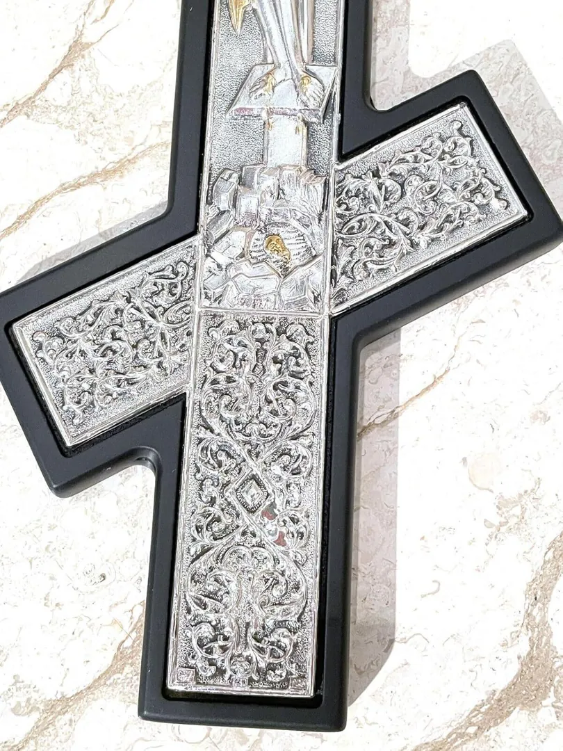 1990 Original Mt Athos X Large Vintage Russian Orthodox Cross Crucifix Byzantine Cross Solid Silver Crucifix for Wall Cross Christian Easter