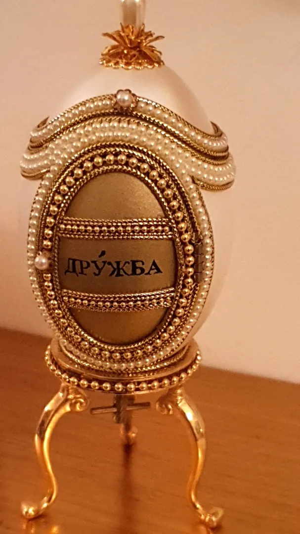 Vintage Natural Egg Faberge Egg Style Jewelry Box / Faberge Style Frame Russian Music Box Gift for Her / Friendship Gifts for Her Fabergé Egg.