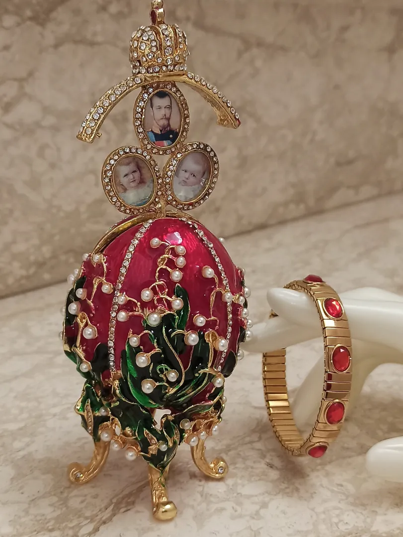 Her Easter Gift EXQUISITE Ornament Easter present Faberge 24k GOLD 
