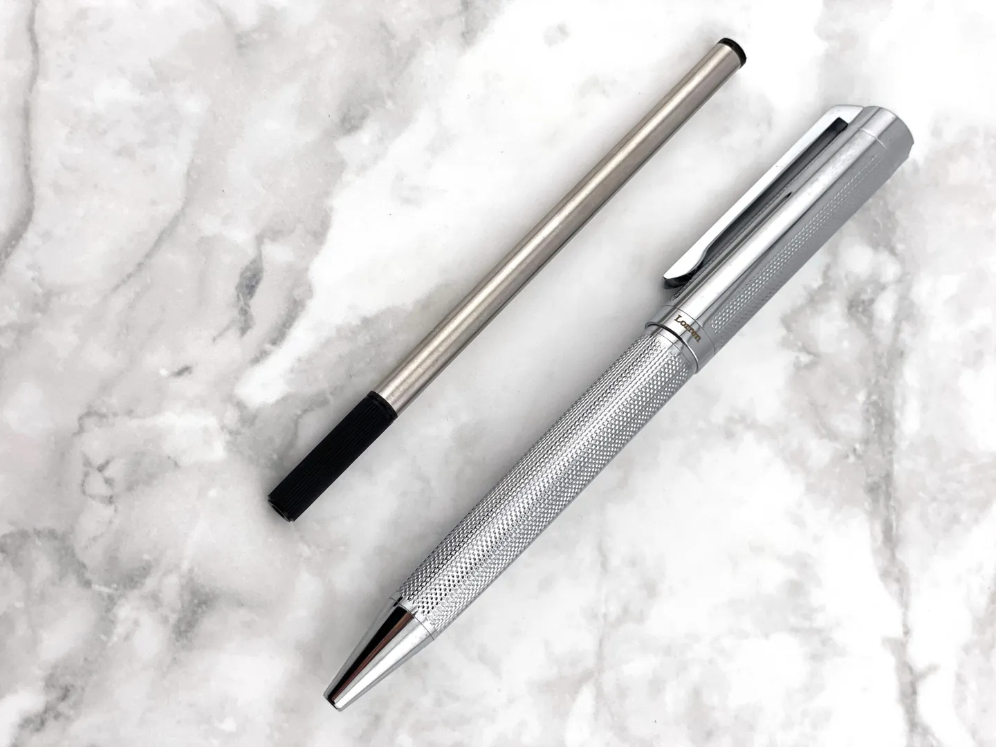 Pierre Lorren Antique Silver Ballpoint Pen Engraved Handmade Pen Set Ink Pen Writing Pen Birthday Gift 18kt Silver Gold Over Silver Metal