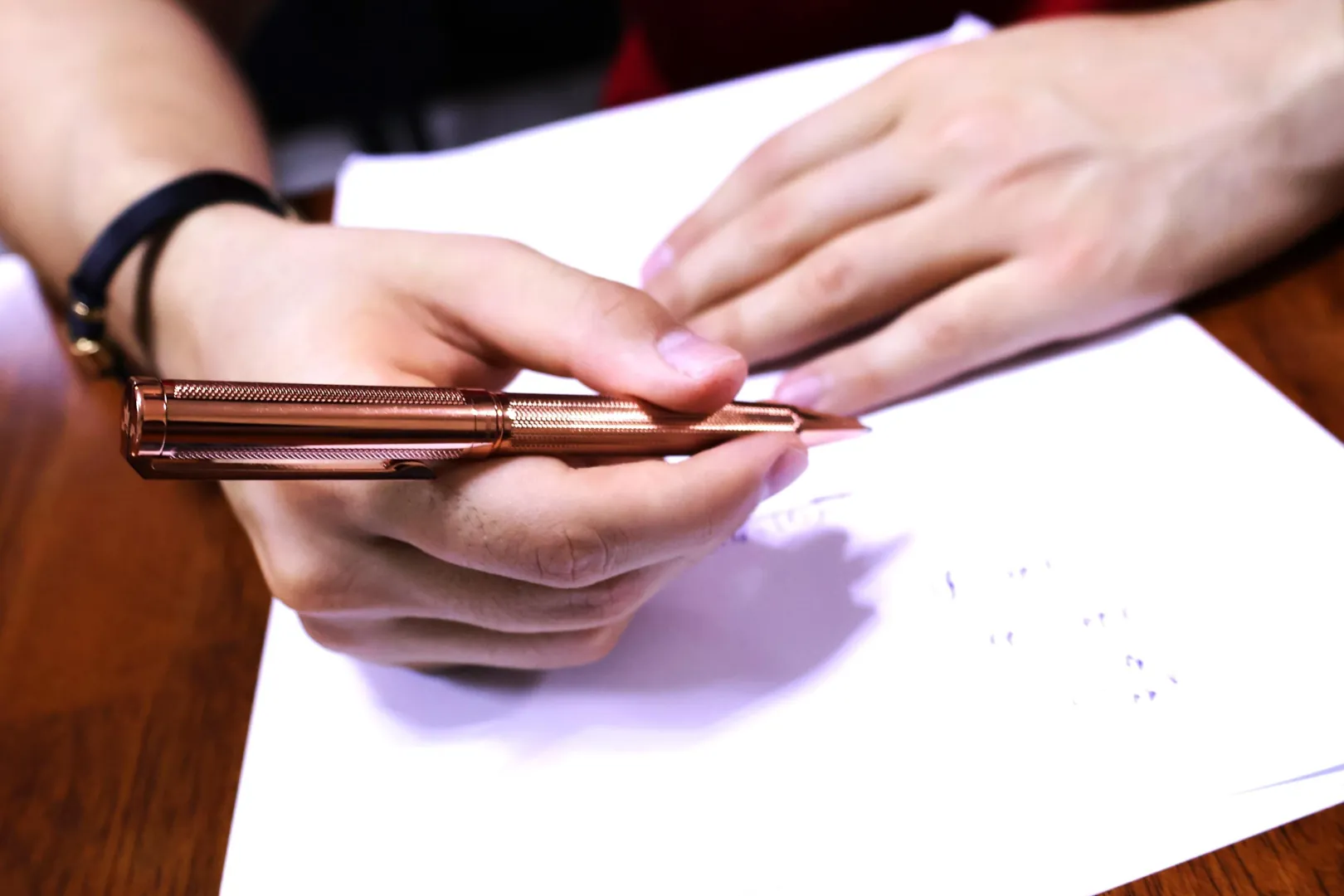 Pierre Lorren Professional Pen - Fancy Ballpoint Pen - Luxury Pen Handmade Writing Pen Silver 18k Rose Gold Graduation Pen Success Victory