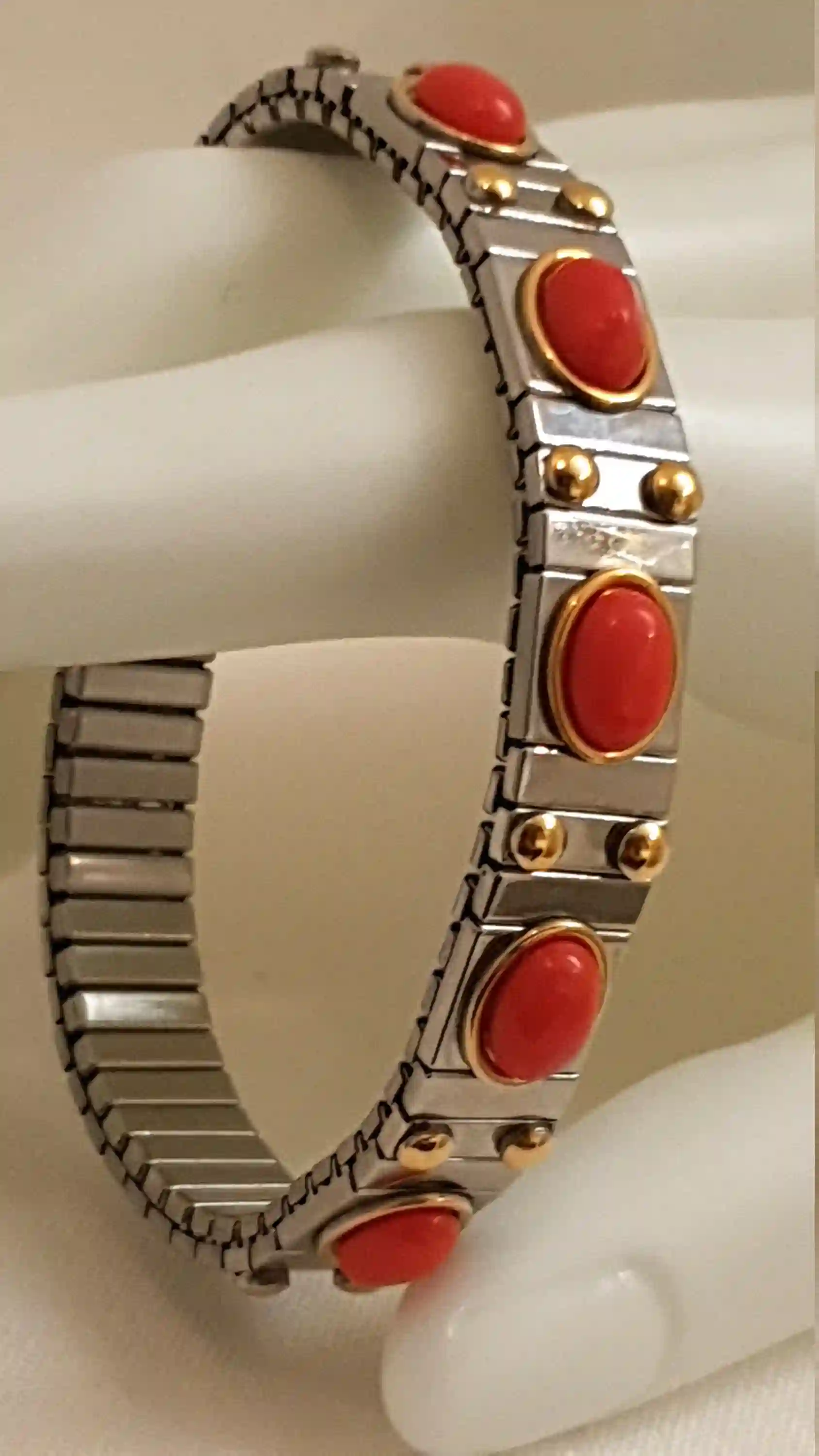 Red Coral Bangle Bracelet/Red Coral Bracelet/Summer Jewelry/Gift for Women/ Holiday Jewelry/Swarovski Red Bracelet Handmade Crystal Jewelry 