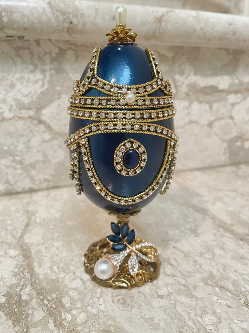 2002 - Faberge egg style ONE OF A KIND Imperial Faberge Egg Ornament Faberge Egg Easter Egg Imperial Collection Musical Fabergé Egg Birthday