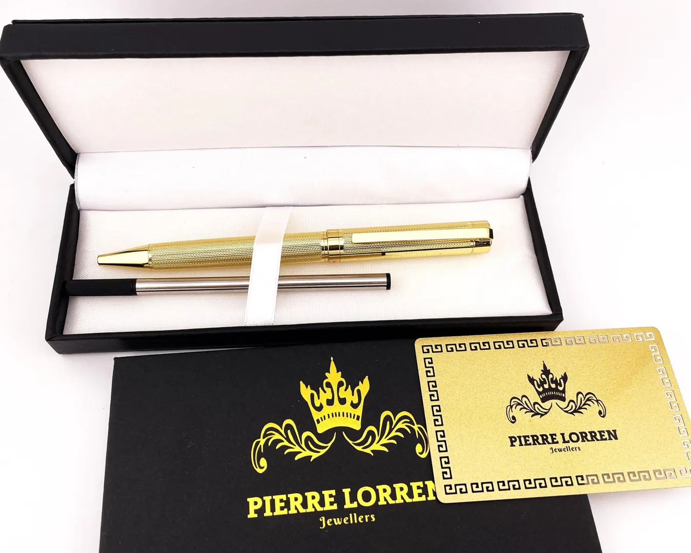 Pierre Lorren Professional Pen - Fancy Ballpoint Pen - Luxury Pen Handmade Writing Pen Silver 18k Yellow Gold Graduation Pen SUCCESS VICTORY