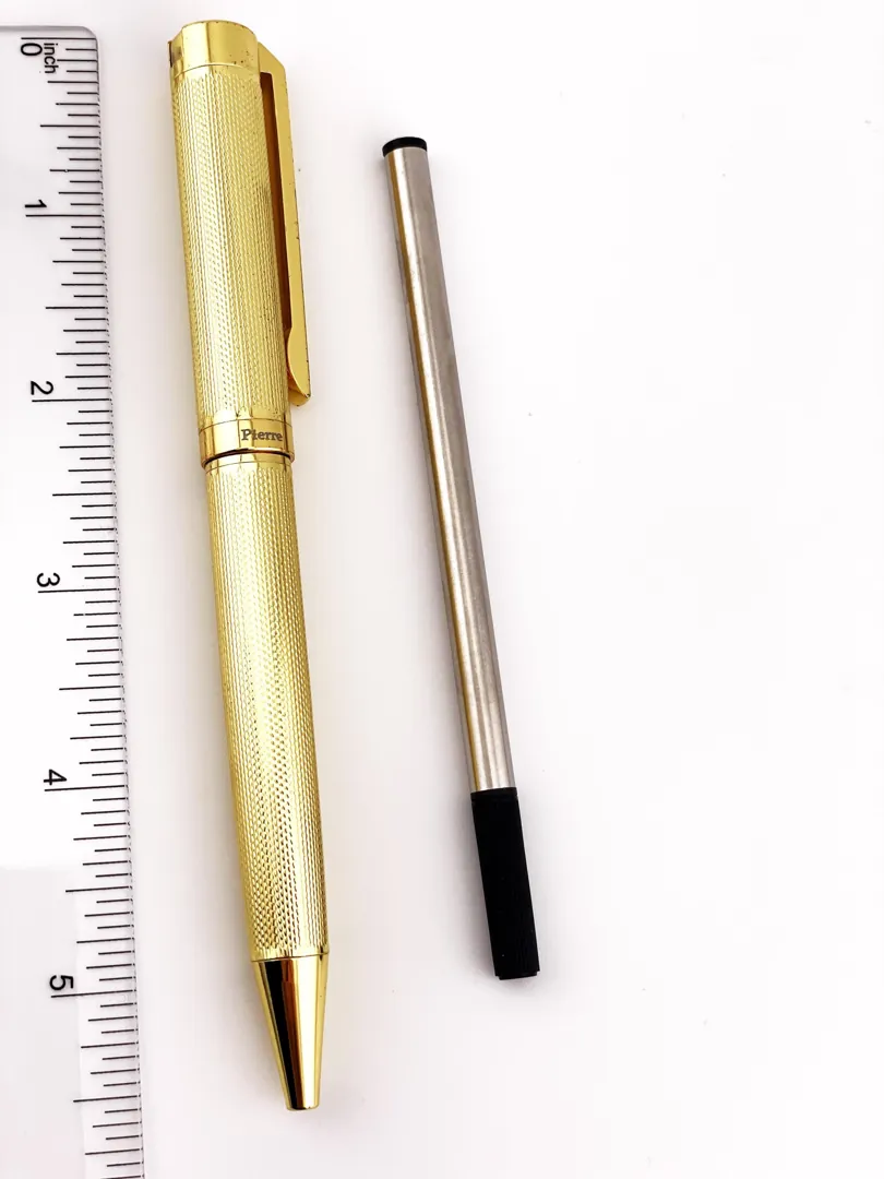 Pierre Lorren Professional Pen - Fancy Ballpoint Pen - Luxury Pen Handmade Writing Pen Silver 18k Yellow Gold Graduation Pen SUCCESS VICTORY