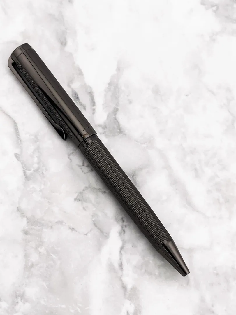 Pierre Lorren Gunmetal Antique Silver Ballpoint Pen Engraved Handmade Pen Set Ink Pen Writing Pen Birthday Gift 18k Gold Over Silver Metal
