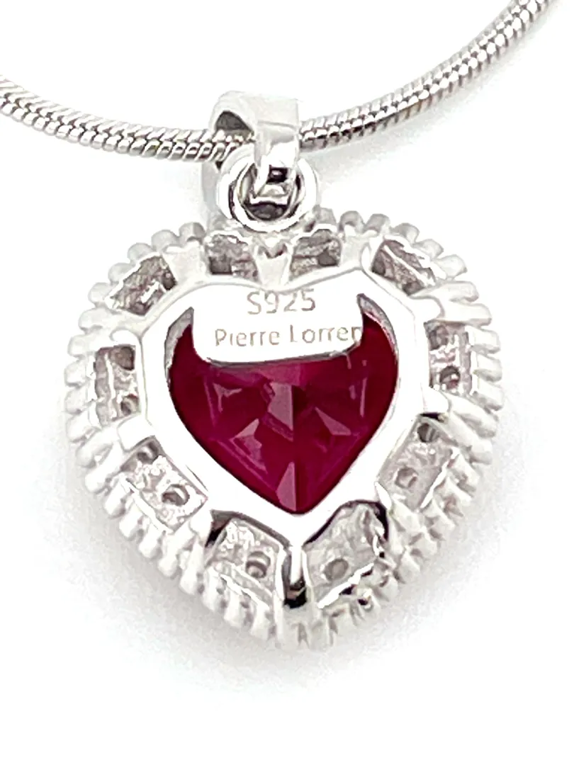 2 ctw CERTIFIED Natural Ruby Heart Pendant Diamond Necklace Red Ruby Heart-cut Sapphire Diamond Necklace Jewelry 3.5ctw Valentine's Day gift
