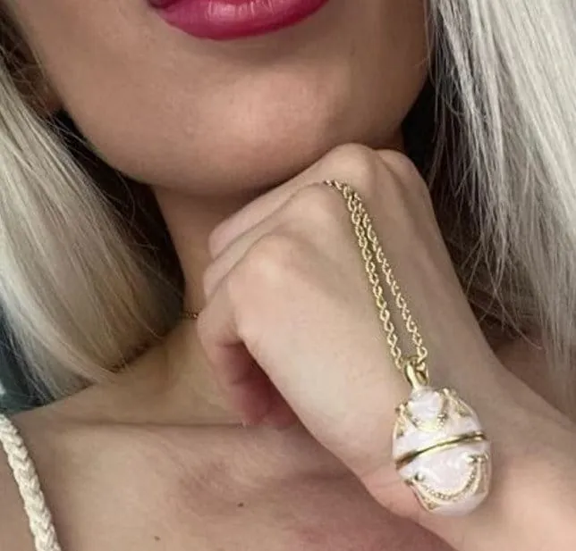 Fabergé Egg 1898 Present Handmade Fabergé Eggs Style Newly Engaged Gift 24k Gold Swarovski Handset Couple Present Unique Wedding