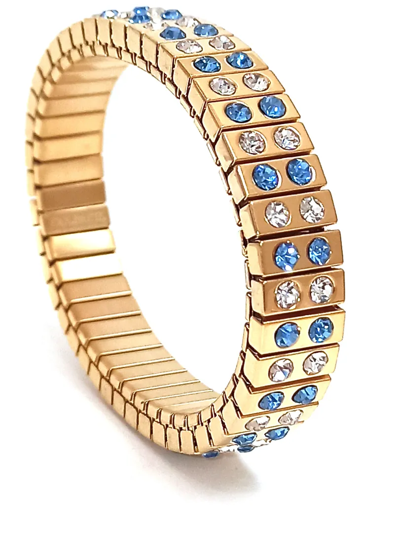 Blue Topaz Bracelet, Handmade, Artisan Jewelry, November Birthstone, 24K Gold, Bracelet, Minimalist, Blue Gemstone Bracelet, Gift for Her.