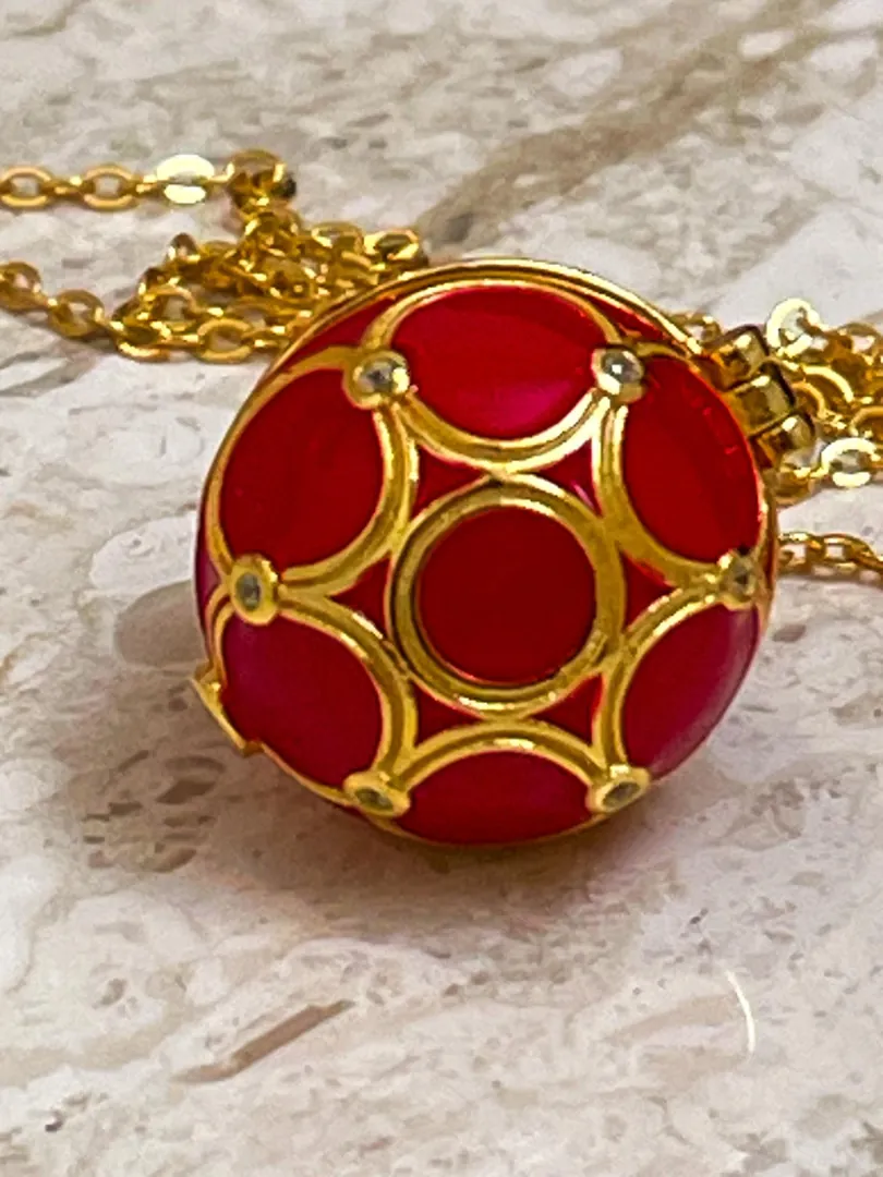 Pierre Lorren Faberge Necklace and Ruby Red Bracelet Faberge Egg Pendant Set. Austrian Crystal Diamond Fabergé Style Pendant and Faberge Jewelry.