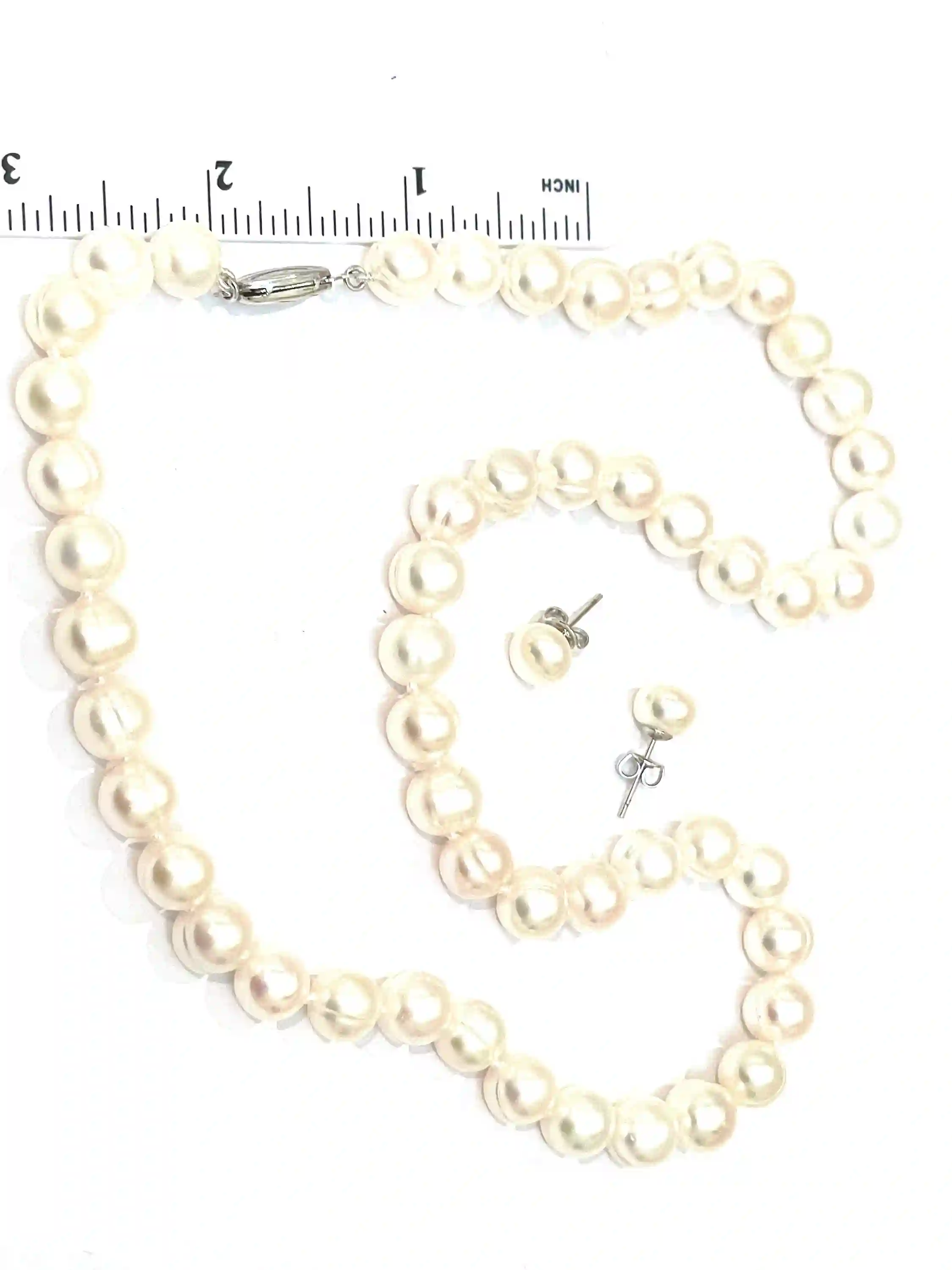 Japanese Pearls Akoya Pearl Necklace NATURAL Pearl Necklace Pearl Earrings HANDMADE Jewelry Salt Water Pearl Wedding Anniversary Womens Day 